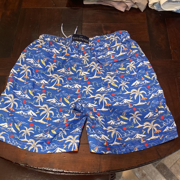 TAILORBYRD Men’s Blue Hawaiian Surfer Brief Lined 7" Swim Shorts Size Medium - Picture 3 of 10